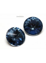 NEW! 2 Swarovski Crystal (1122) Denim Blue Foiled Rivoli Stones 12mm ~ Ideal For Frames & Embellishments 